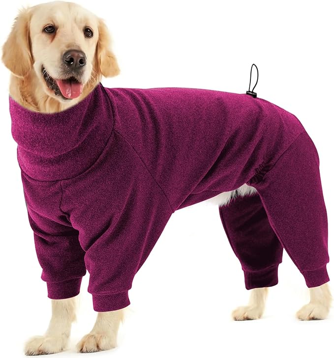 Dotoner Pullover Dog Sweater with Leash Hole - High Collar Cold Weather Vest for Large Dogs - Indoor & Outdoor Use