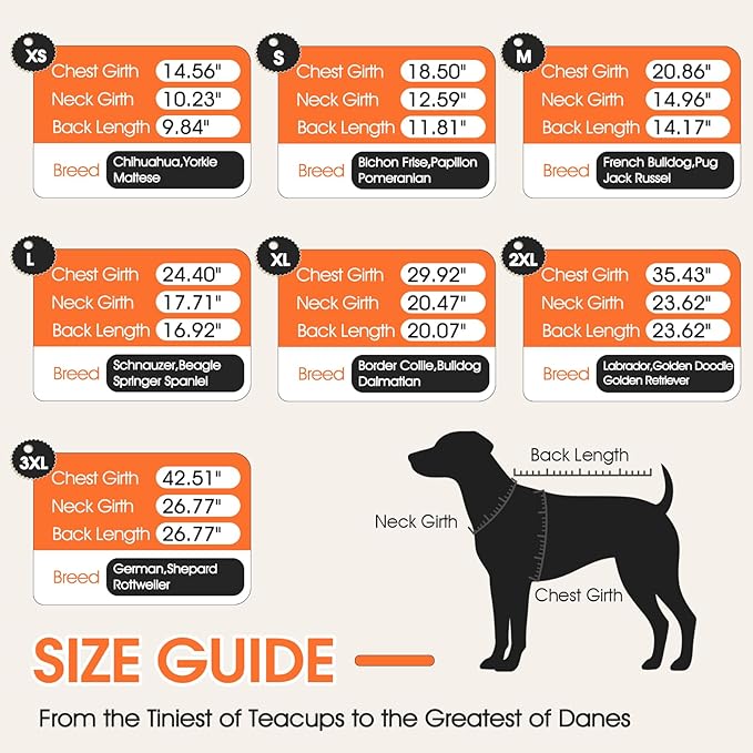 Dog Coat with Harness Built in -Orange,XS- Fleece Lined Dog Snow Jacket Snowsuit，Adjustable Reflective Winter Warm Cold Weather Coat