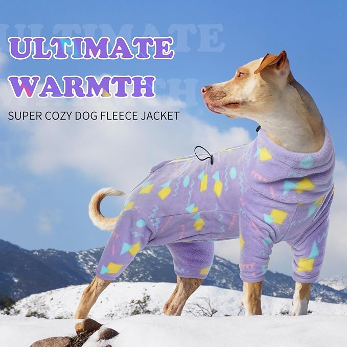 ROZKITCH Dog Jacket with Sleeves, Pet Windproof Warm Cold Weather Jacket Vest with Luminous Zipper, Jumpsuit Apparel Outfit Clothes for Small Medium Large Dog Geometry XS