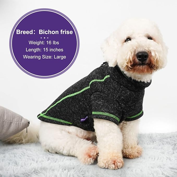 cyeollo Dog Coat Fleece Dog Jacket Reflective Sweater Zipper Pet Clothes with D Ring Dogs Winter Coat for Medium Dogs