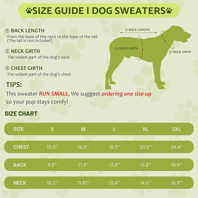 Small Dog Furry Pullover Sweater, Classic Turtleneck Dog Clothes for Cold Weather Cute Warm Pet Clothes for Chihuahua, Bulldog, Dachshund, Pug Green Small