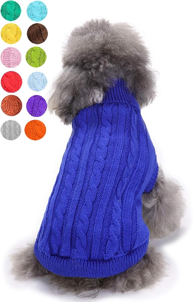 Dog Sweater, Warm Dog Sweaters for Small Dogs Medium Large Dogs, Cute Winter Classic Turtleneck Pet Sweater Cat Sweater Dog Clothes Coat Dog Christmas Sweaters for Girls Boys Dog Puppy Cat