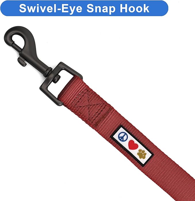 Pawtitas Personalized Dog Leash Embroidered Customize with Your Pet Name & Phone Number Puppy 6 ft Long Small Brown Custom Engraved Name, Customized XS/S (Pack of 1)