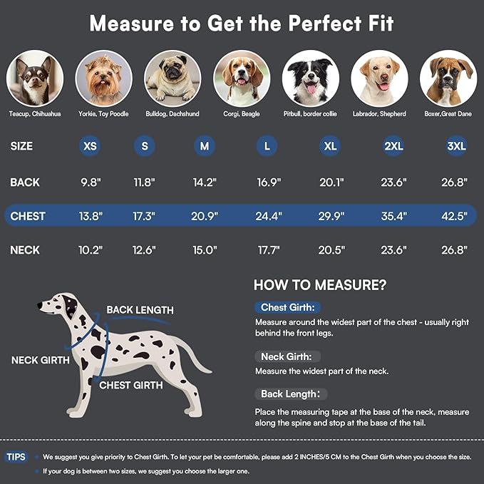 Queenmore Large Dog Jackets,Dog Coats for Extra Large Dogs with Harness Built in,Reflective Waterproof Dogs Jackets with Fleece Lining,Warm Snowsuit Pet Coats for German Shepherd,NavyBlue,XXXL