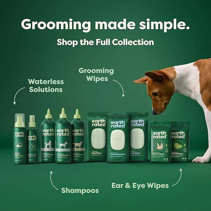 Earth Rated 3-in-1 Deshedding Dog Shampoo and Conditioner, Deodorizing Oatmeal Shampoos for Dogs and Puppies, Great for Smelly Pets, White Tea and Basil Scent, 16 oz