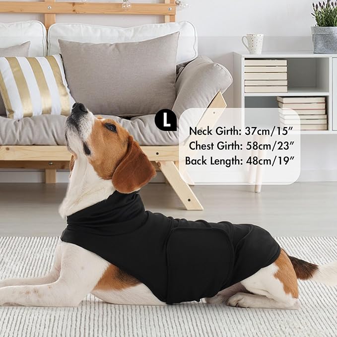 Dog Anxiety Relief Shirt for Small Dogs Boy -S,Lightweight Adjustable | Calming Vest Wraps Body,Relief Stress for Fireworks,Travel,Separation,Soft Machine Washable(Black)