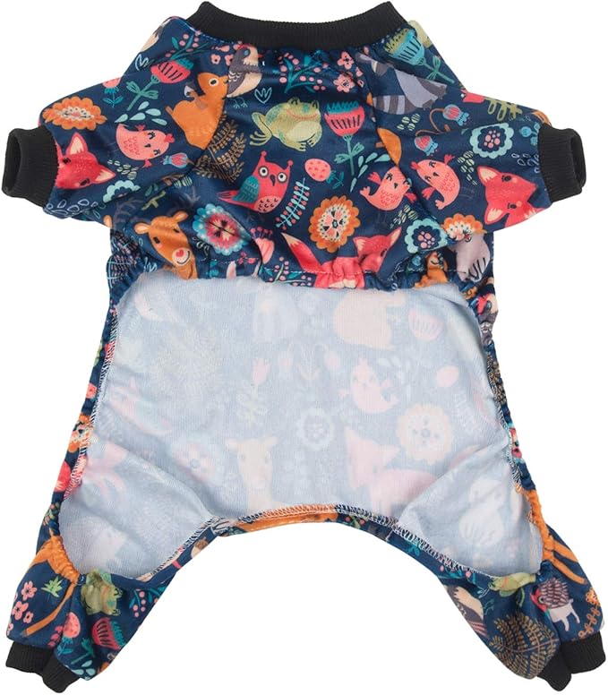 CuteBone Small Dogs Outfit Soft Puppy Onesies Pjs Dog Pajamas Pet Coat Cat Apparel Comfy Doggie Jumpsuit Bodysuit for All Seasons P75XS