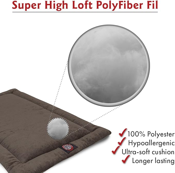 Majestic Pet Dog Crate Mat - Machine Washable Soft Plush Pet Bed Pad for Crates & Kennels | USA Crafted | 30"x21" Villa Storm