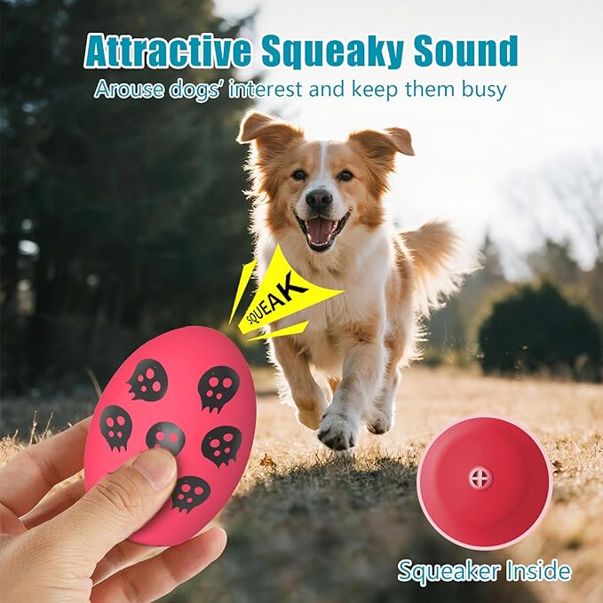 Dog Toys, Squeaky Latex Rubber Bouncy Balls, Squeaky Egg Dog Toys Balls, 6 Pack Interactive Squeak Dog Toy Set for Medium Large Breeds Dogs (6 Pack, Medium)