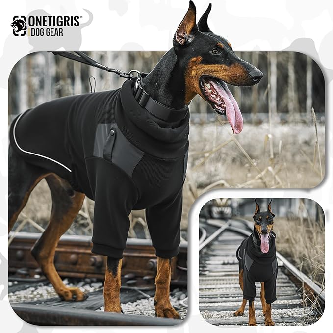 OneTigris Dog Sweater - Turtleneck Thick Dog Sweater for Medium Large Dogs, Warm Clothes for Cold Weather, Soft Lightweight and Stretchy Winter Coat for Christmas Thanksgiving
