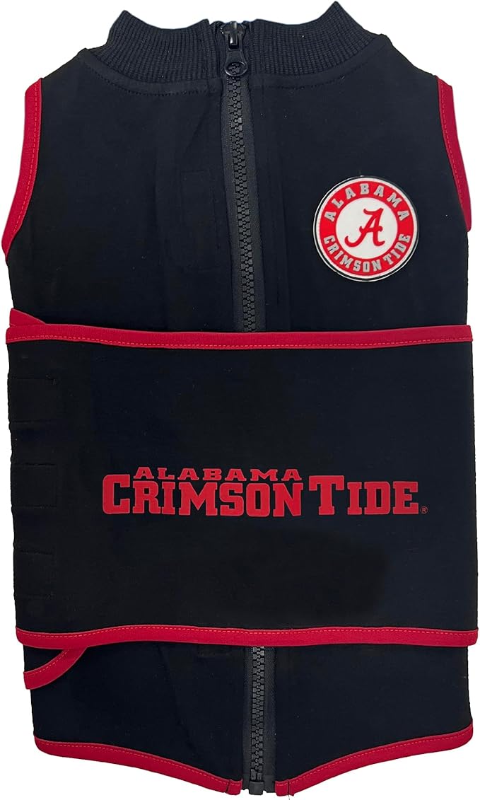 NCAA Alabama Crimson Tide Dog Anxiety Calming Shirt Soothing Vest, Dogs & Cats with Anxiety, Fears, Fireworks, Loud Noises, Dark, Lonely Keeps Dogs Calm & Feeling Safe, Relaxing Jacket, Small