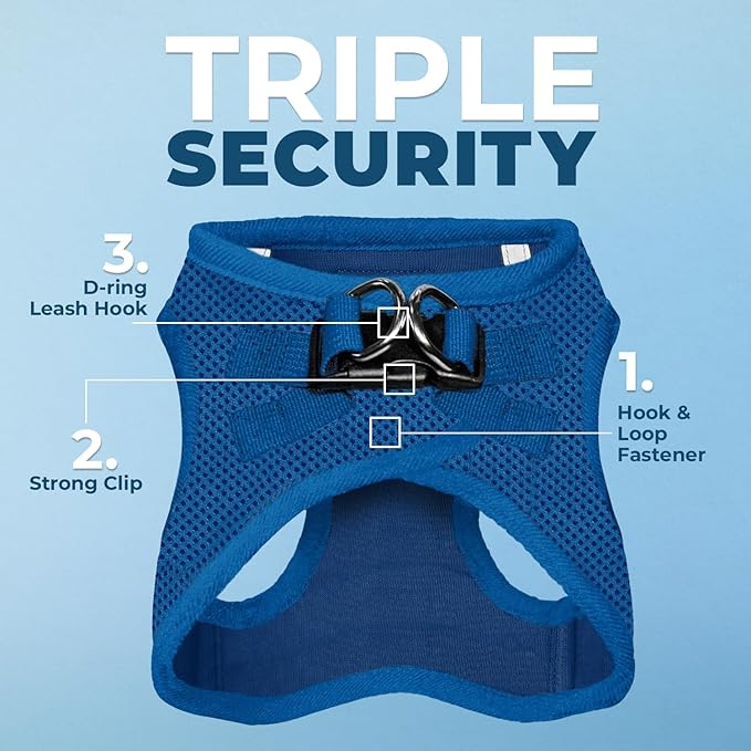 Voyager Step-In Air Dog Harness by Best Pet Supplies - All Weather Mesh Step in Vest Harness for Small and Medium Dogs, Royal Blue, size XS - Chest: 13 - 14.5"