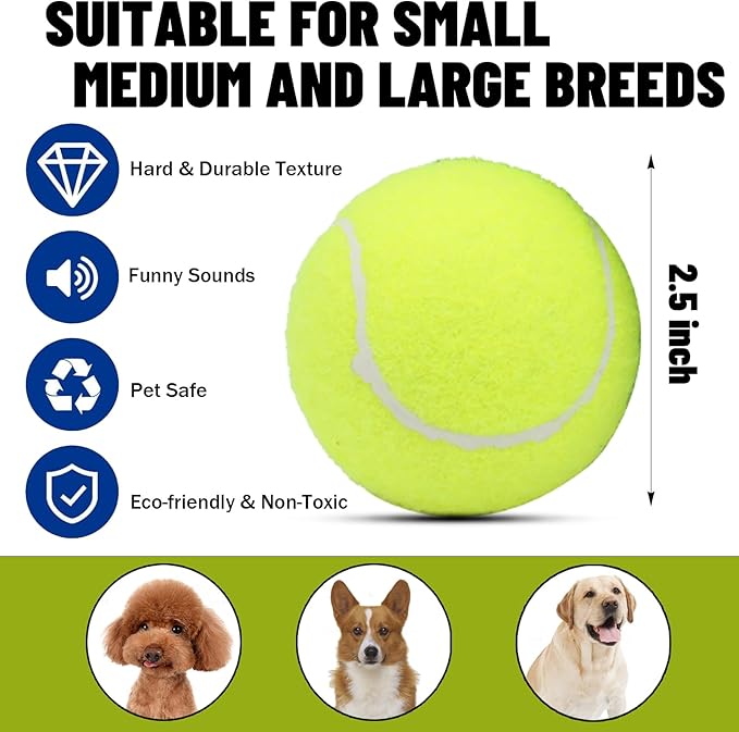 Magicorange Dog Tennis Balls,90 Pack 2.5 inch Floatable Squeaky Tennis Balls for Fetch Exercise, Natural Rubber Squeaky Dog Ball Training Safe (Orange, 2.5inch)