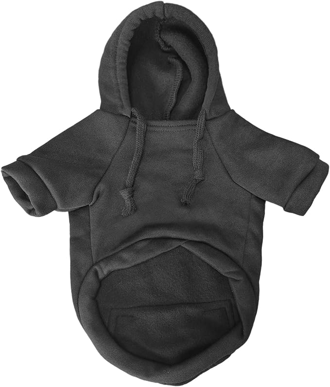 Jecikelon Winter Dog Hoodie Sweatshirts with Pockets Warm Clothes for Small Dogs Chihuahua Coat Puppy Custume Clothing (X-Small, Y02-Black)
