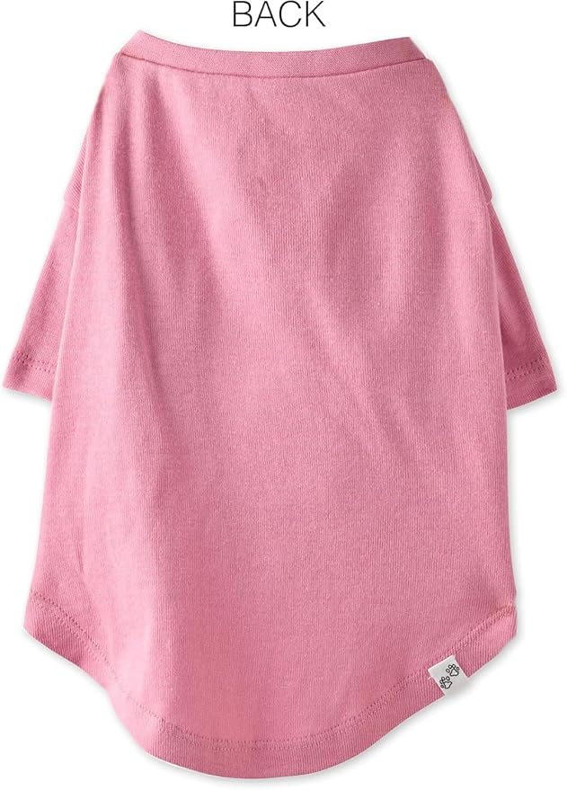 Toby II - The Perfect Tee, 8 Pack Short Sleeve Pet T-Shirt 100% Organic Cotton Tees Clothes for Small, Medium, Large Dogs, Rainbow Pink, XX-Small