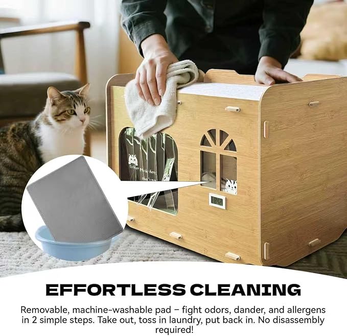 Air Conditioned Cat House for Outdoors – Self-Regulating Cooling & Heating Pet Bed with Turbo/Silent Modes, Bite-Proof & Easy Setup (Up to 15 lbs)