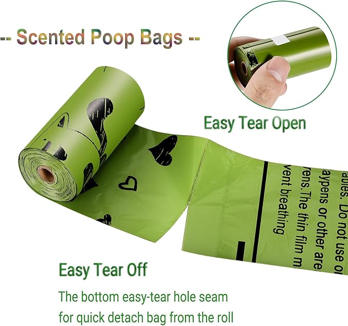 Dog Poop Bag Biodegradable - 540 Count Dog Waste Bags with Dispenser, Extra Thick Strong Leak Proof Poop Bags for Dogs Doggy | Scented