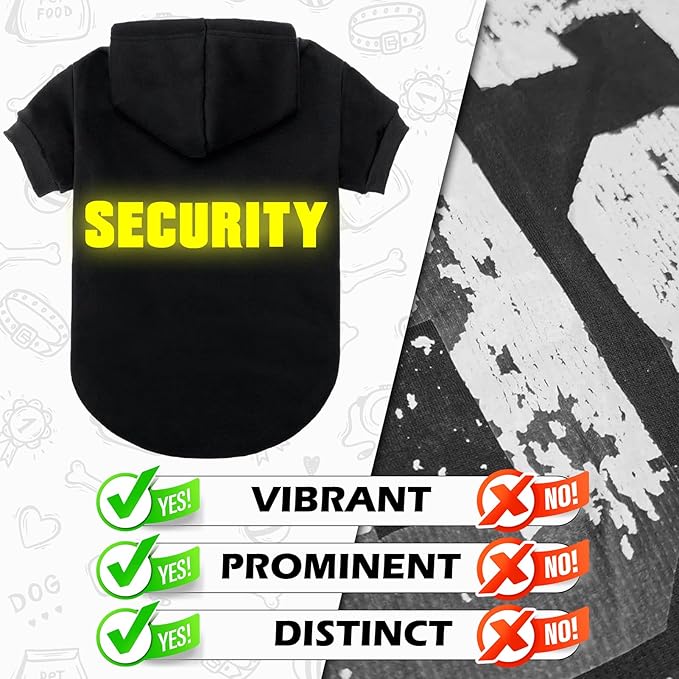 EXPAWLORER Security Dog Hoodie Puppy Sweater - Dog Sweatshirt Soft Fleece Lined Pet Clothes, Cold Weather Hooded Jacket Coat Keep Warm for Small Medium Large Dogs, X-Large