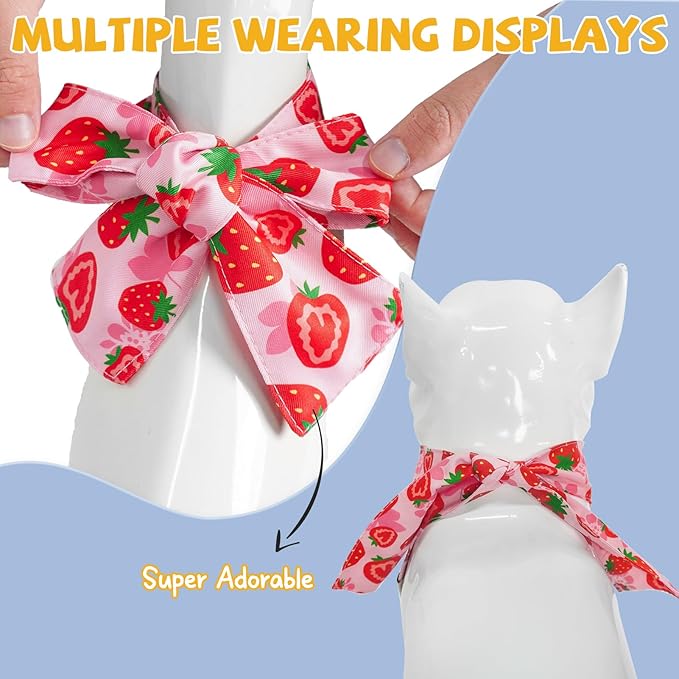 SCENEREAL Summer Dog Bandana, Double Side Dog Scarf for Small Medium Large Dogs Cats Puppy,Holiday Bandanas for Dogs Boys Girls, Premium & Soft Fabric Pet Accessories for Birthday Party Days, (Size L)