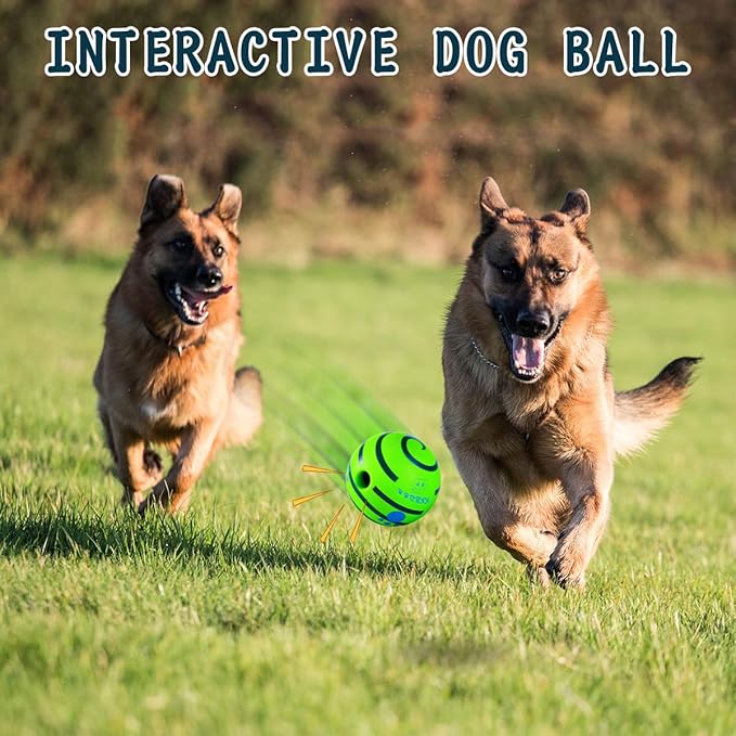 HYQ Interactive Squeaky Dog Ball - 2.75 Inch Toy for Small, Medium, Large Dogs and Puppies to Keep Them Busy