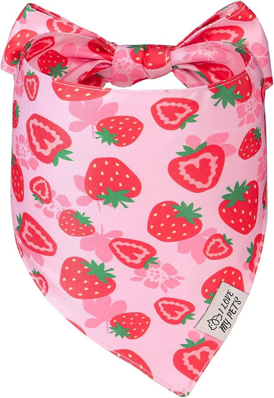 SCENEREAL Summer Dog Bandana, Double Side Dog Scarf for Small Medium Large Dogs Cats Puppy,Holiday Bandanas for Dogs Boys Girls, Premium & Soft Fabric Pet Accessories for Birthday Party Days, (Size L)