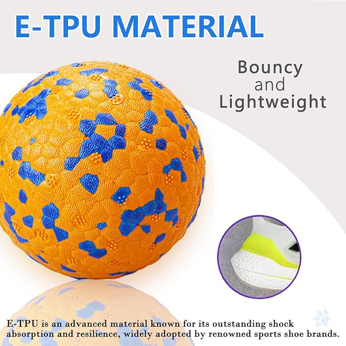 4Pcs Super Bouncy Dog Balls, Fun Indestructible Tennis Balls for Aggressive Chewers, Durable Floating Fetch Toys for Medium and Large Dogs with Lifetime Replacement