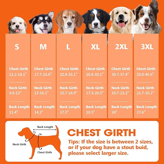 Fragralley Dog Coat Medium, Waterproof Dog Jacket with Warm Fleece Lining, Adjustable Reflective Dogs Winter Coat, Turtleneck Pet Coats for Cold Weather (Orange M)