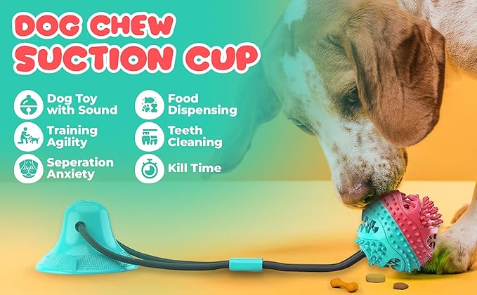 Just4Pups Dog Chew Toys – Durable, Long-Lasting Rubber Chew Toy with Treat Dispensing and Dental Benefits—Perfect for High-Energy Dogs and Puppies