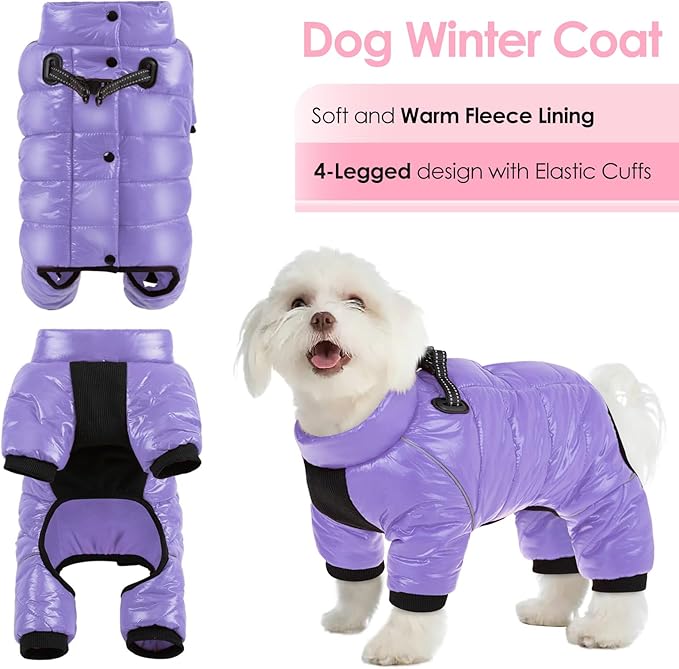 AOFITEE Dog Coat, Waterproof Dog Winter Jacket, Warm Fullbody Small Dogs Snowsuit, Winter Coat for Small Dogs, Zip Up Pet Puffer Jacket Fleece Vest, Outdoor Reflective Pet Snow Jackets, XL