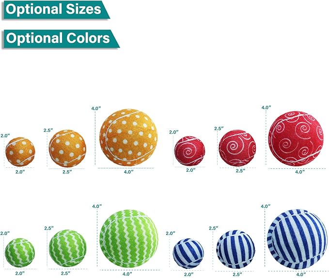 AMA SPORT Squeaky Tennis Balls for Dogs 12 Pack 2.0" Squeaky Tennis Balls for New Puppy Small Dog Toys for Fetch, Exercise, Outdoor Play