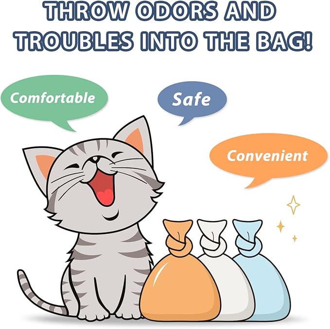 Odor Sealing Waste Disposal Bags S/200 Count Cat Litter Bags Unscented Cat poop bags Large Capacity Diaper Disposal or Pet Waste Bags[Color:Blue]