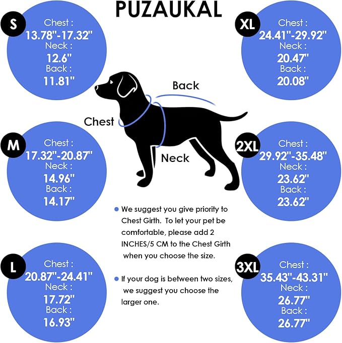 Dog Coat, Small Dog Jacket, Windproof Dogs Puffer Jacket, Fleece Lined Warm Dogs Winter Coat with Harness Hole (Blue M)