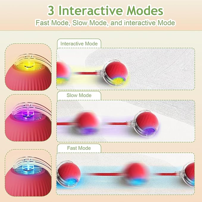 Interactive Cat Toys Balls for Indoor Cats, 2025 New Motion Activated Cat Balls with 360° Smart Automatic Rolling Moving for Bored Kitten Pet Cats Dogs (Gray)
