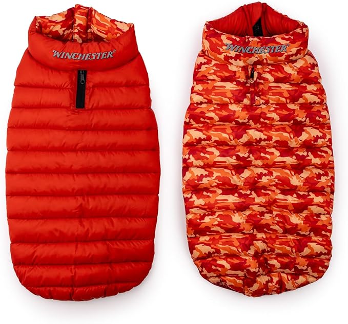 Winchester Pet Premium Reversible Dog Puffer Vest, Red, Extra Large