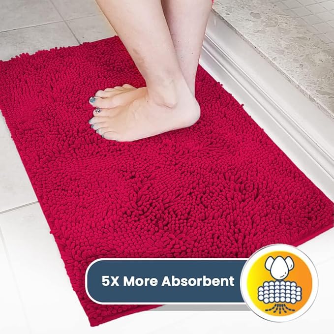 Muddy Mat® Original Dog Door Mat for Muddy Paws, Super Absorbent Microfiber, Non-Slip Washable Pet Rug, Quick Dry Chenille Entryway Carpet, Machine Washable Indoor Outdoor mat, Maroon 48"x72"