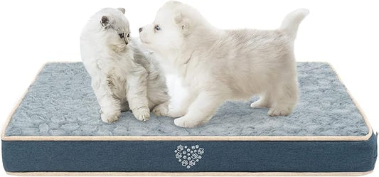 VANKEAN Waterproof Dog Crate Pad Bed Mat Reversible (Warm&Cool), Removable Washable Cover & Waterproof Inner Lining, Pet Crate Mattress for Cats and Dogs, Joint Relief Dog Bed for Crate, Navy
