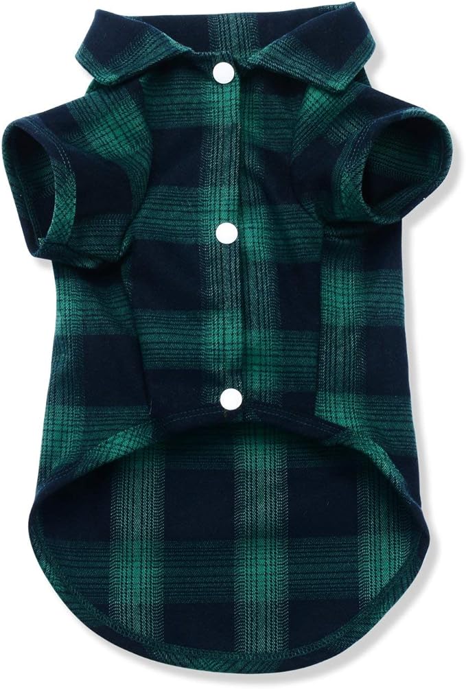 Koneseve Dog Shirt, Pet Plaid Clothes Shirt T-Shirt, Sweater Bottoming Shirt for Small Dog Cat Puppy Grid Adorable Wearing Stylish Cozy Halloween,Christmas Costumes (Green;3XL)