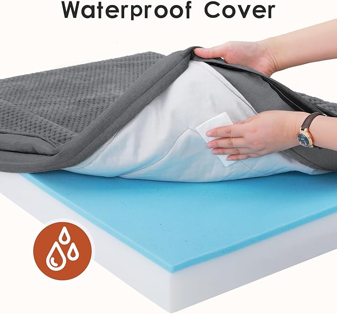 Orthopedic Dog Bed Medium Size Dog, Memory Foam Pet Bed for Small and Medium Dogs, Washable Removable Cover, Nonskid Bottom, Waterproof, 30x20x6 Inches, Dark Grey
