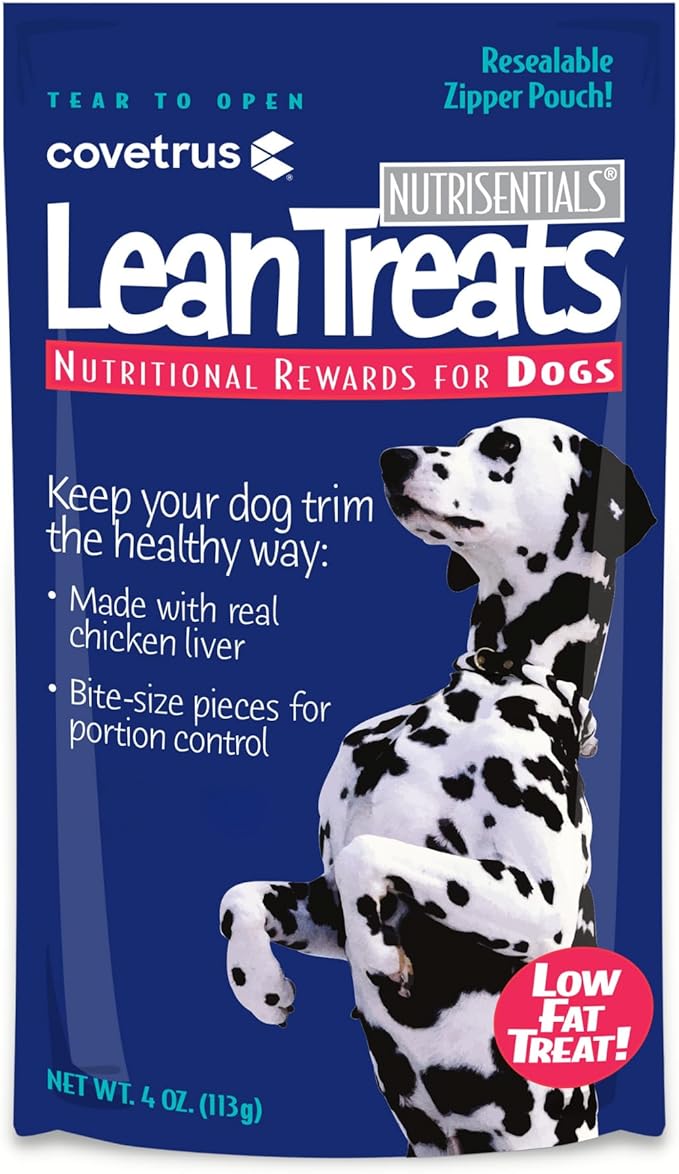 Covetrus Nutrisential Lean Treats for Dogs - Small, Medium & Large Dogs (K9) - Nutritional Low Fat, Bite-Size - Soft Chicken Flavor - 20 Pack - 4oz