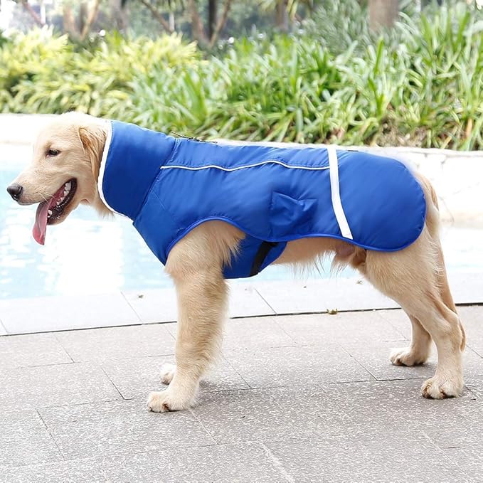 QBLEEV Warm Dog Coat - Reflective & Waterproof Winter Jacket, Turtleneck Pet Clothes with Thick Fleece Lining for Small to Large Dogs