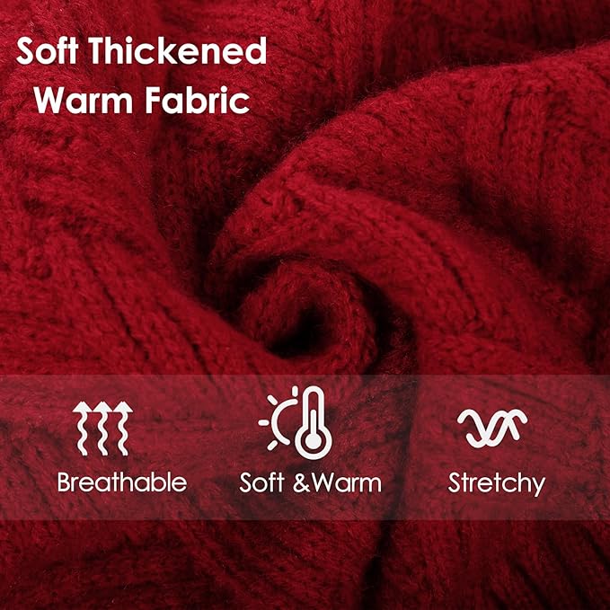 AOFITEE XXL Dog Sweater, Christmas Sweaters for Large Dogs, Warm Turtleneck Dog Sweater for Fall Winter Cold Weather, Solid Dogs Knit Sweatshirt for Golden Retriever, Labrador, Doberman (Red, 2XL)