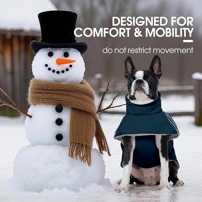 FUAMEY Dog Cold Weather Coats,Dog Winter Jackets for Large Dogs Warm Dogs Coat with Reflective Strips Waterproof Pet Snowsuit Thick Paded Pets Vest for Labrador Golden Retriever Blue XL