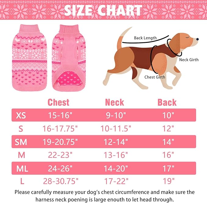 SCENEREAL Dog Sweaters for Large Medium Small Dogs, Soft, Warm Turtleneck Puppy Clothes Sweatshirt, Knitted Ugly Dog Christmas Outfits, Argyle Xmas Pet Cold Weather Coat for Girls Boys