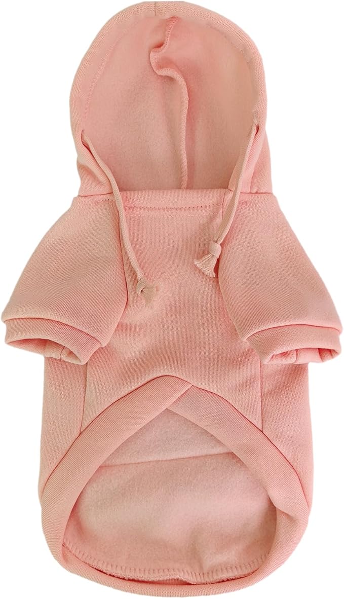 Jecikelon Pet Dog Cold Weather Coat with Pocket Winter Dog Hoodie Warm Puppy Clothes for Small Dogs Chihuahua Clothing (Pink, Small)