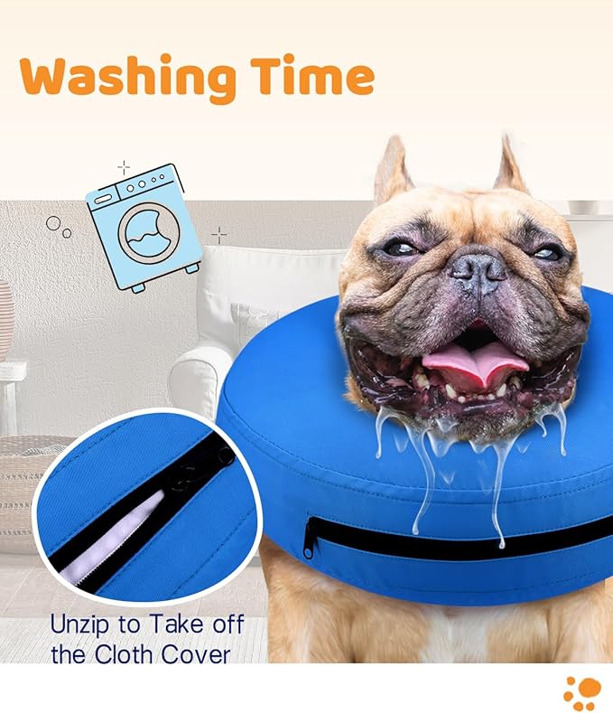 Supet Inflatable Dog Cone Collar for Small Dogs Puppies Cats, Soft Dog Cone Alternative After Surgery for Puppies Cats to Stop Licking