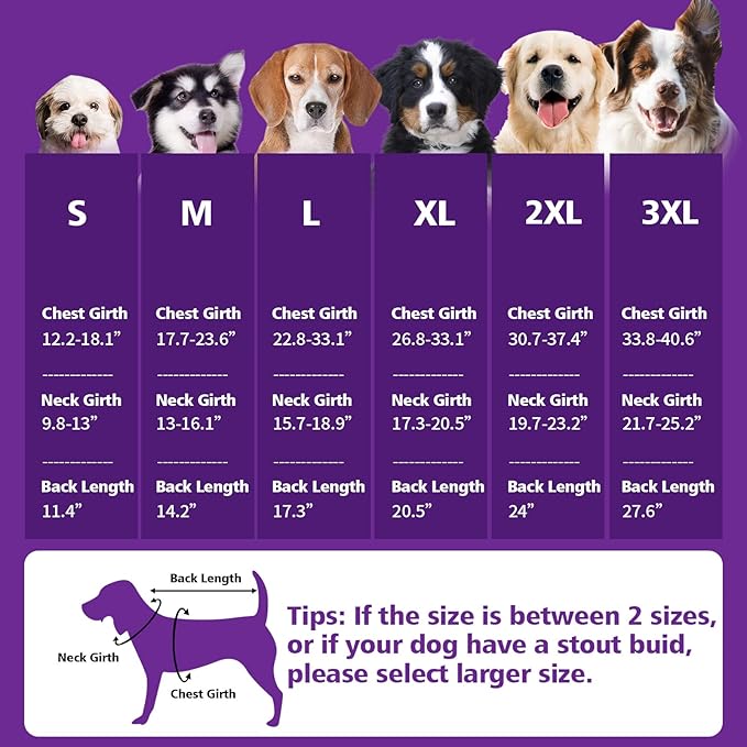 Fragralley Dog Coat Large, Waterproof Dog Jacket with Warm Fleece Lining, Adjustable Reflective Dogs Winter Coat, Turtleneck Pet Coats for Cold Weather (Purple L)