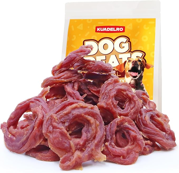 Duck Rings Dog Treats, Natural Duck Breast Jerky Rawhide-Free Soft Chews Healthy Dog Training Treats for Small Medium Large Breed 10.58oz