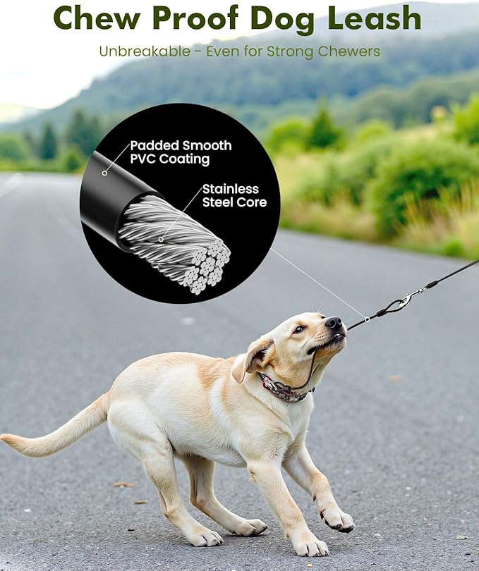 Retractable Dog Leash with Chew Proof Extender, 26ft Heavy Duty Retractable Pet Leash with Poop Bag Holder, Anti-Slip Grip, Reflective Leashes for Medium Large Pets up to 110 lbs(Green)