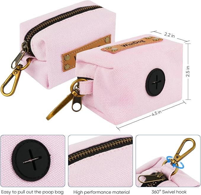 Wisedog Dog Collar and Leash Set, Waterproof Adjustable Puppy Collars with Cute Tag 6FT Dog Leash with Poop Bag for Small Medium Large Dogs (XL(Collar:16"- 25.5";Leash:6 ft), Pale Pinkish Purple)