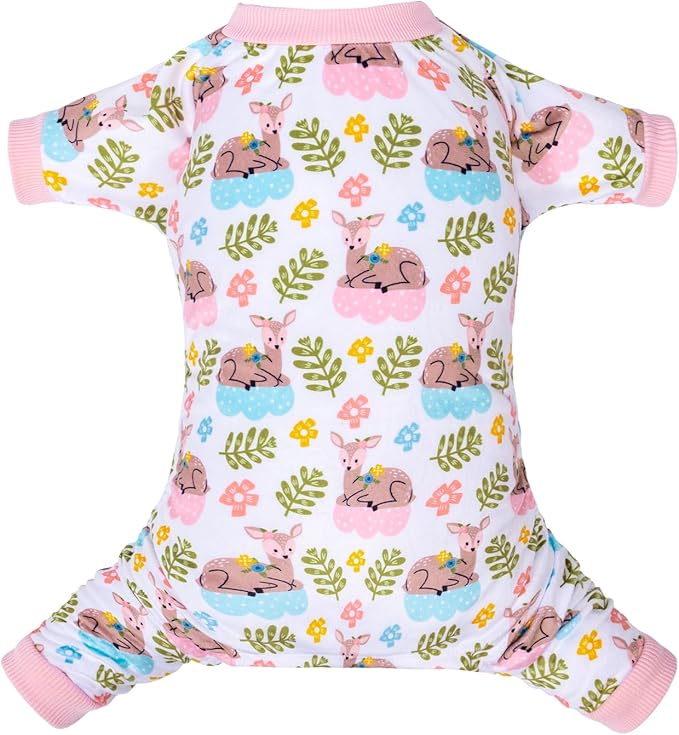 CuteBone Small Dogs Outfit Soft Puppy Onesies Pjs Dog Pajamas Pet Coat Cat Apparel Comfy Doggie Jumpsuit Bodysuit for All Seasons P286L